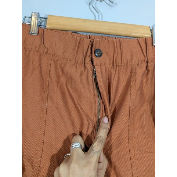 Madewell Pants Women Sz M Burnt Orange High Rise Cropped Trousers‎ - Picture 4 of 9